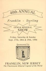 40th Annual Franklin-Sterling Gem and Mineral Show - 1996