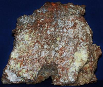 Copper, willemite and calcite from Franklin, NJ.