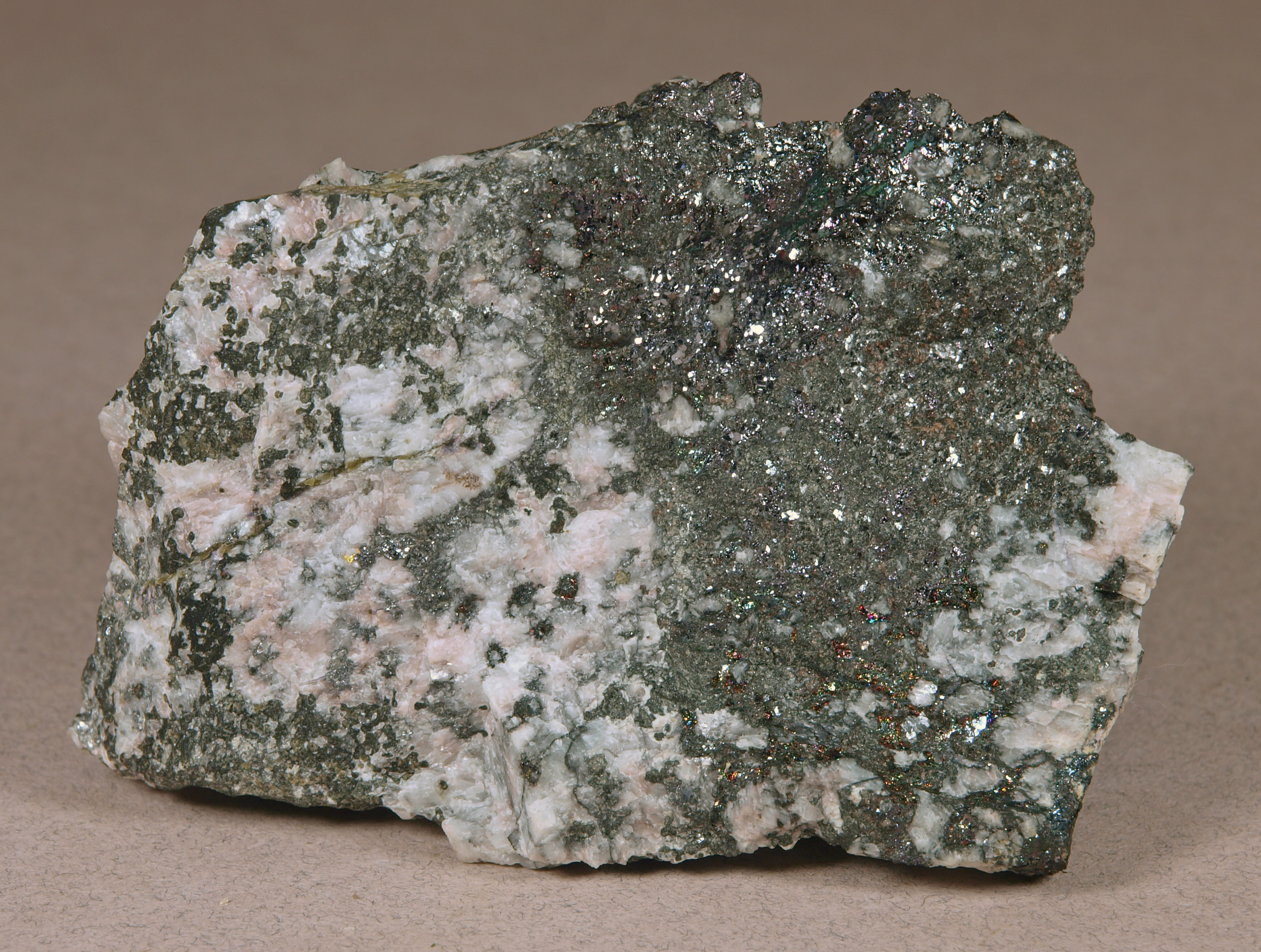 Bornite concentrated in the upper right quadrant 